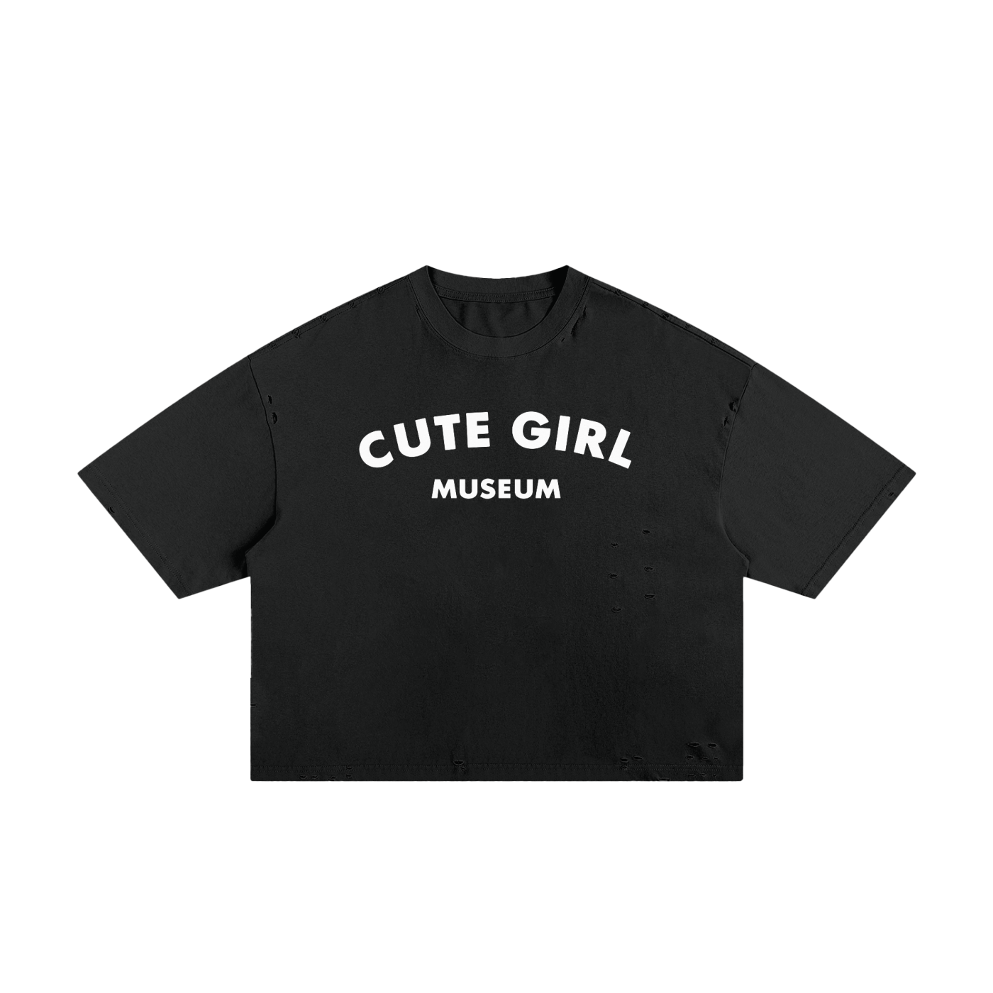 CGM Cute Girl Arch Frayed Boxy Tee
