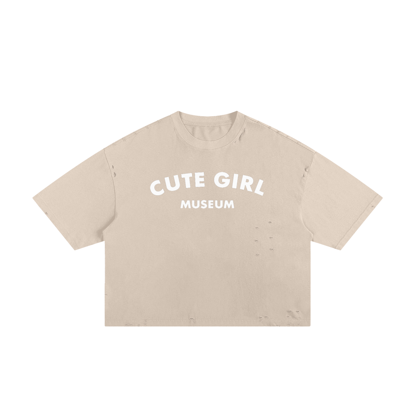 CGM Cute Girl Arch Frayed Boxy Tee