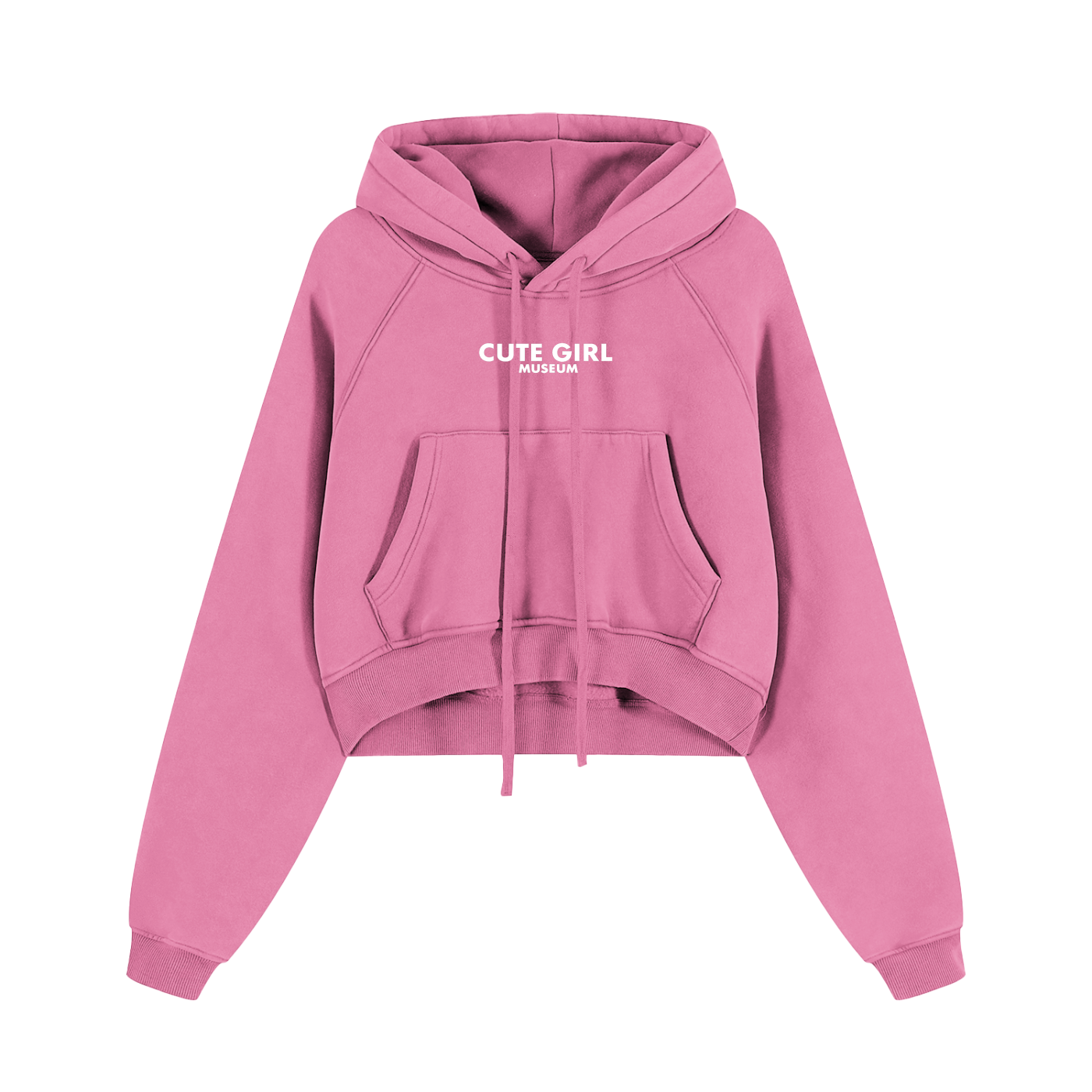 CGM Cute Girl Mini Logo Snow Washed Cropped Hoodie