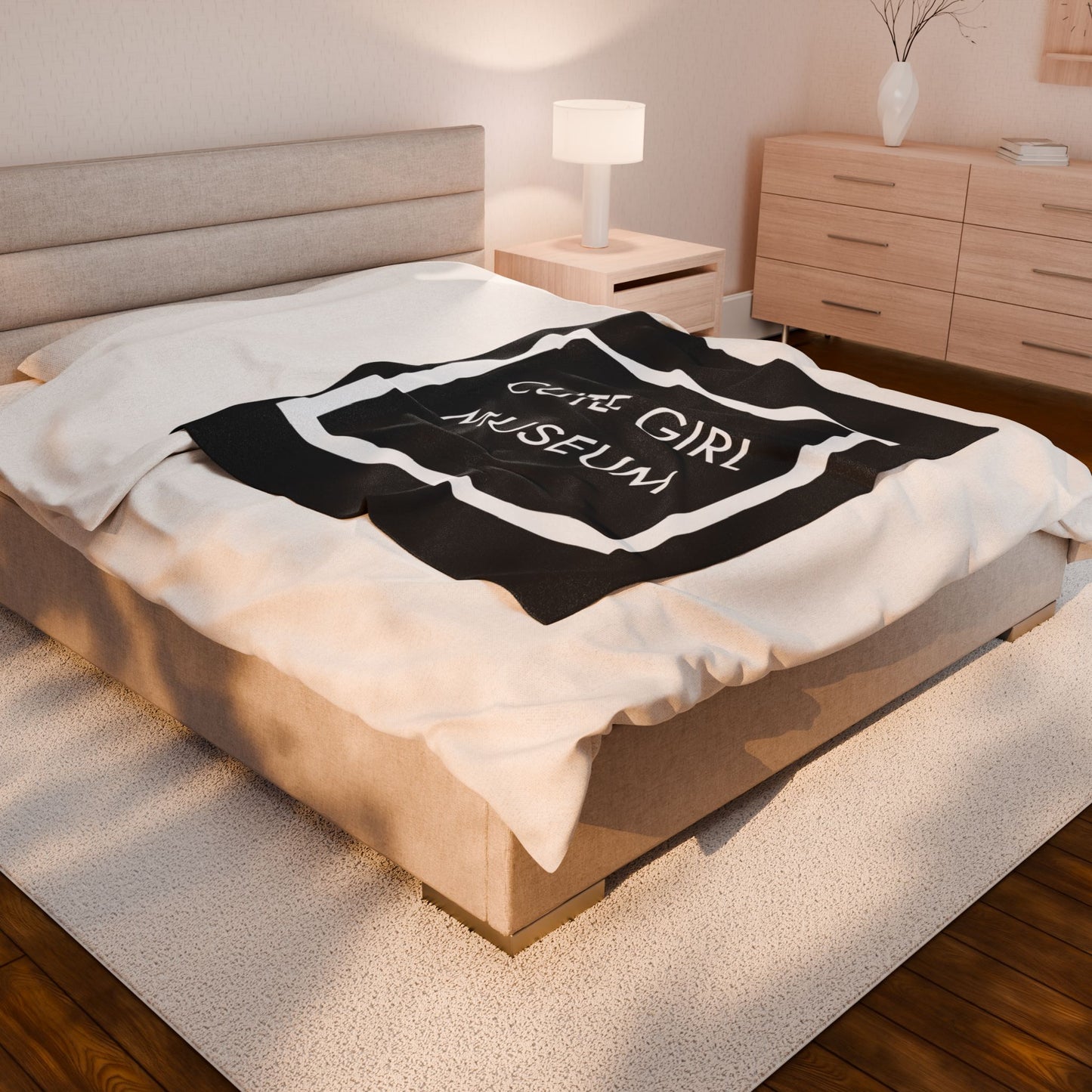 CGM Cute Girl Box Logo Velveteen Plush Blanket
