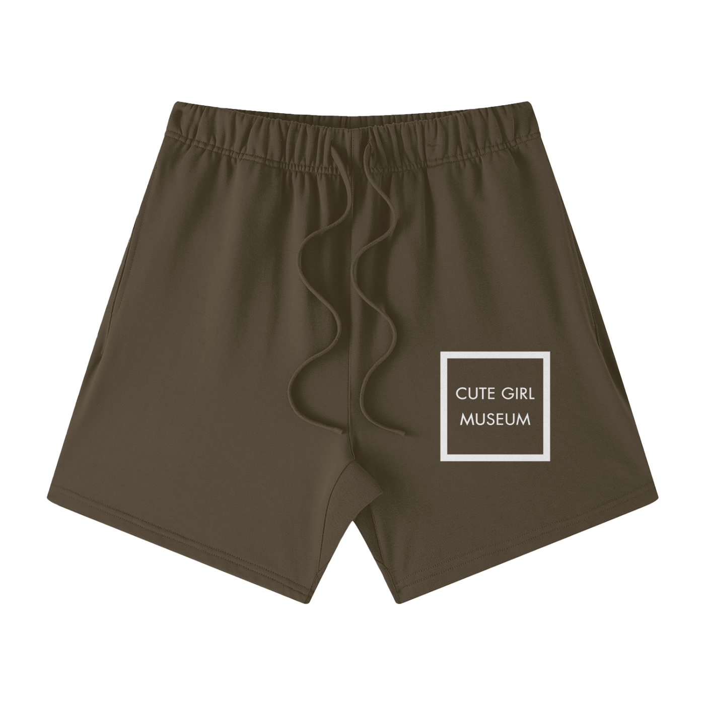 CGM Cute Girl Box Logo Earth Tone Cotton Shorts