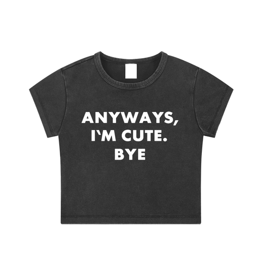 CGM Anyways Snow Washed Crop Tee Blk