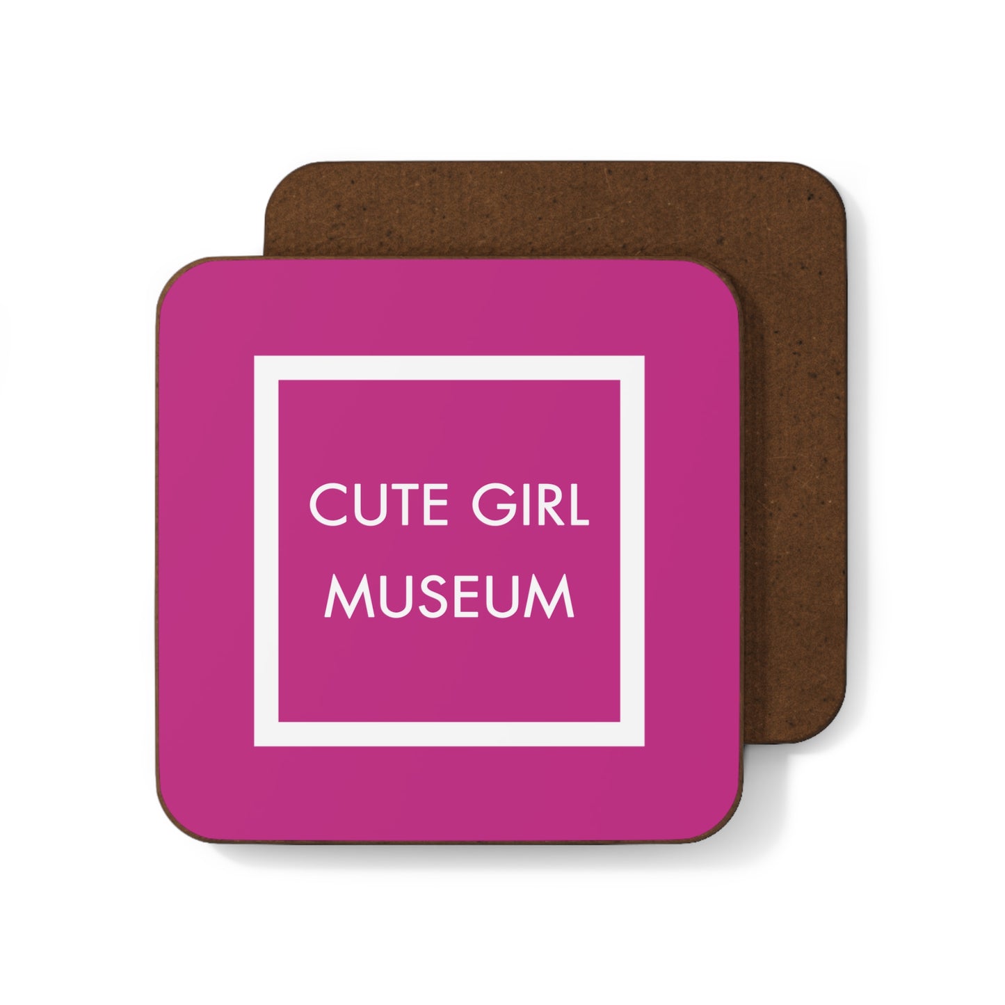 CGM Cute Girl Box Logo Pink Hardboard Back Coaster
