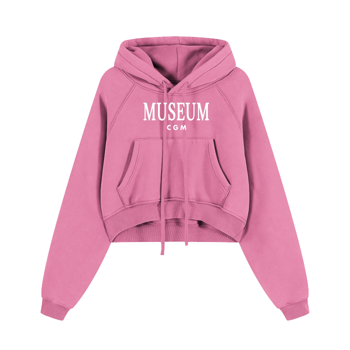 CGM Museum Logo Snow Washed Cropped Hoodie