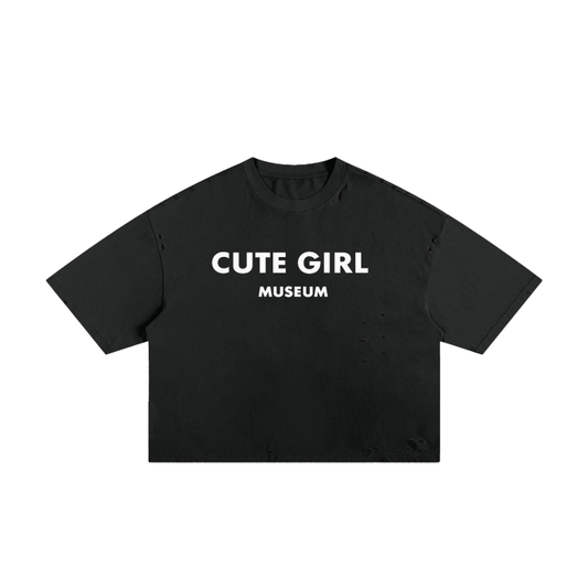 CGM Cute Girl Logo Frayed Boxy Tee