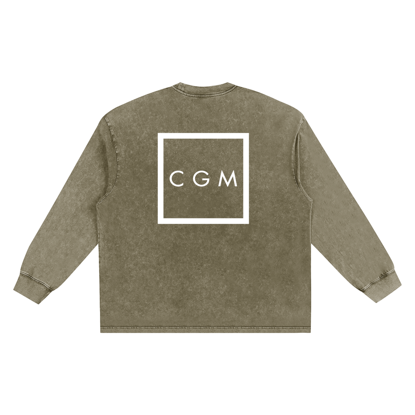 CGM Left Chest Logo Snow Washed Oversize Long Sleeve Tee