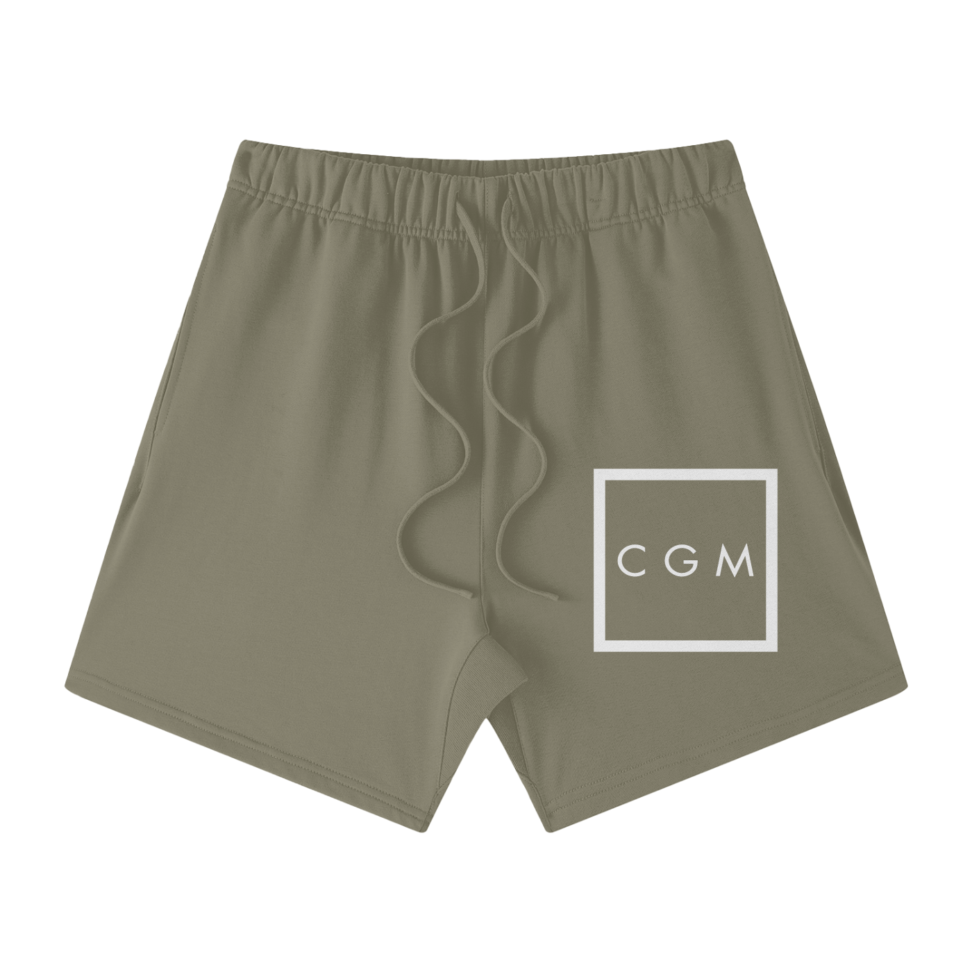 CGM Initials Box Logo Earth Tone Cotton Shorts
