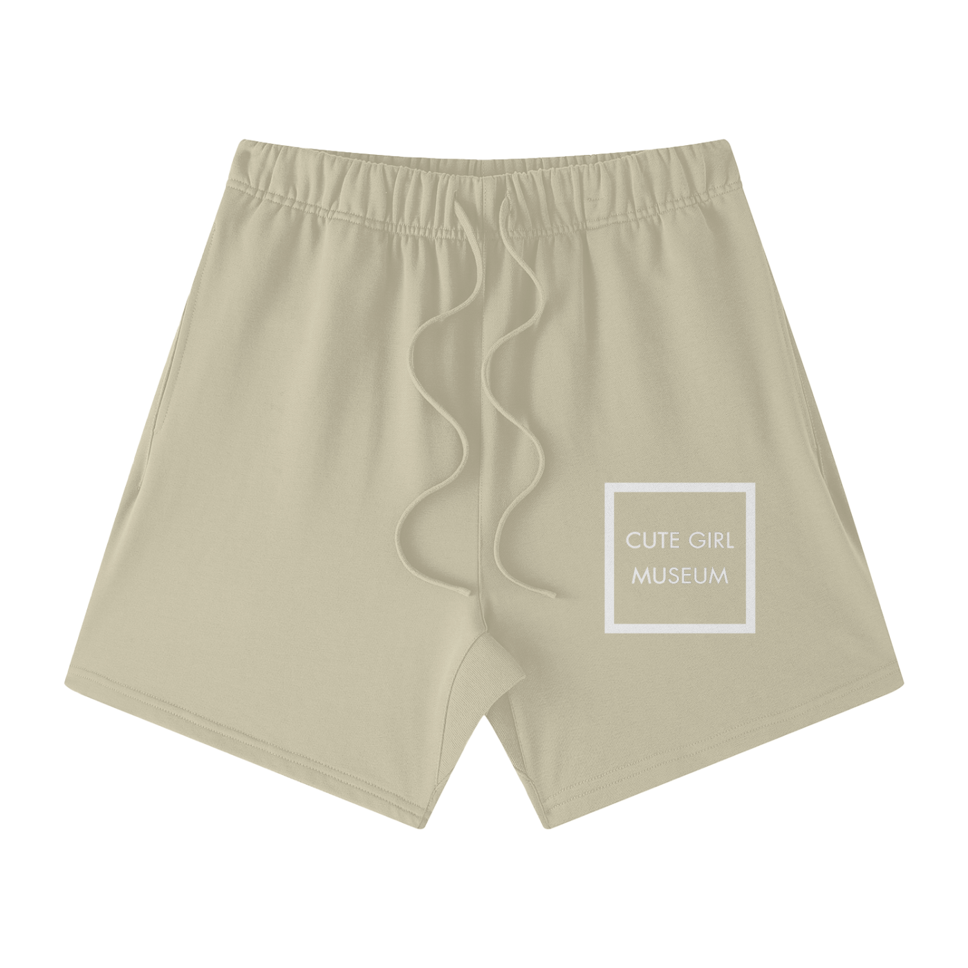 CGM Cute Girl Box Logo Earth Tone Cotton Shorts