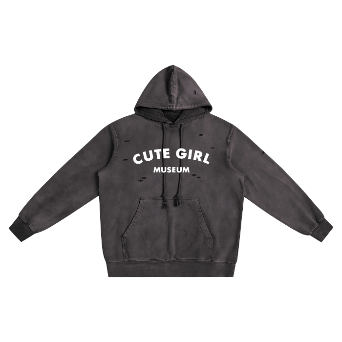 Heavyweight Pure Cotton Hand-Frayed Monkey Washed Hoodie