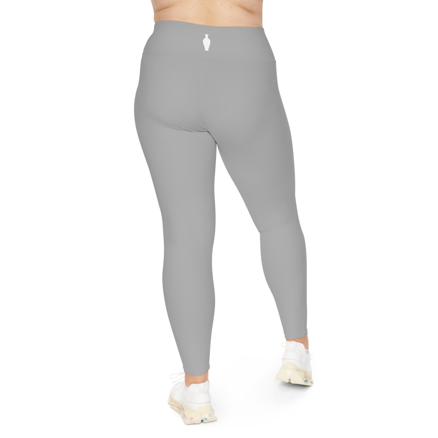 CGM High Waisted Plus Size Leggings (Light Gray)