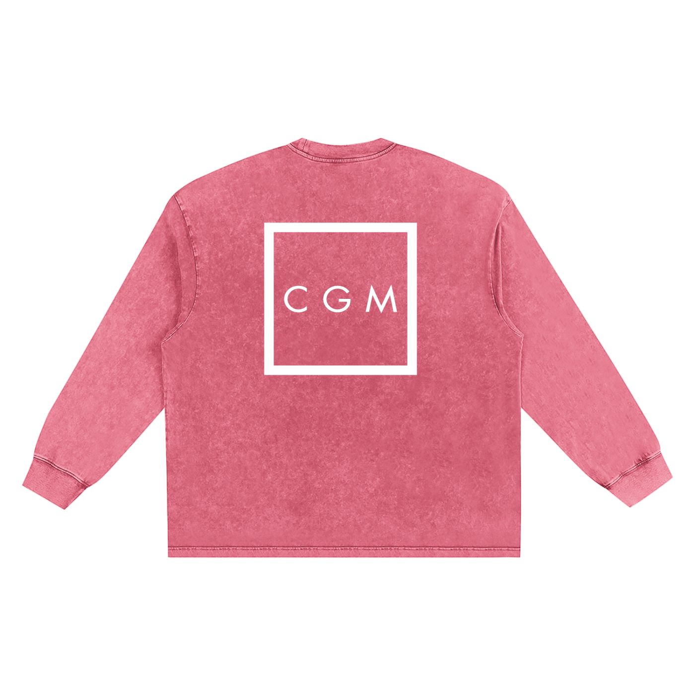 CGM Left Chest Logo Snow Washed Oversize Long Sleeve Tee