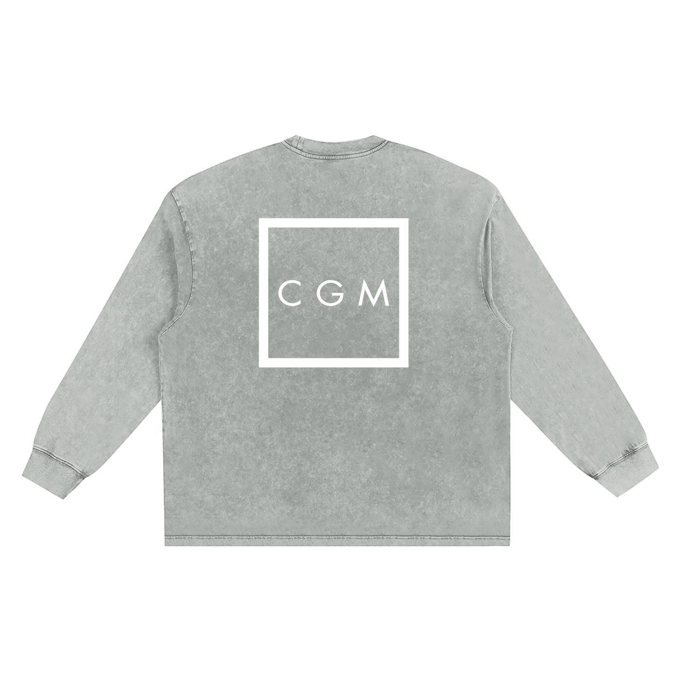 CGM Left Chest Logo Snow Washed Oversize Long Sleeve Tee