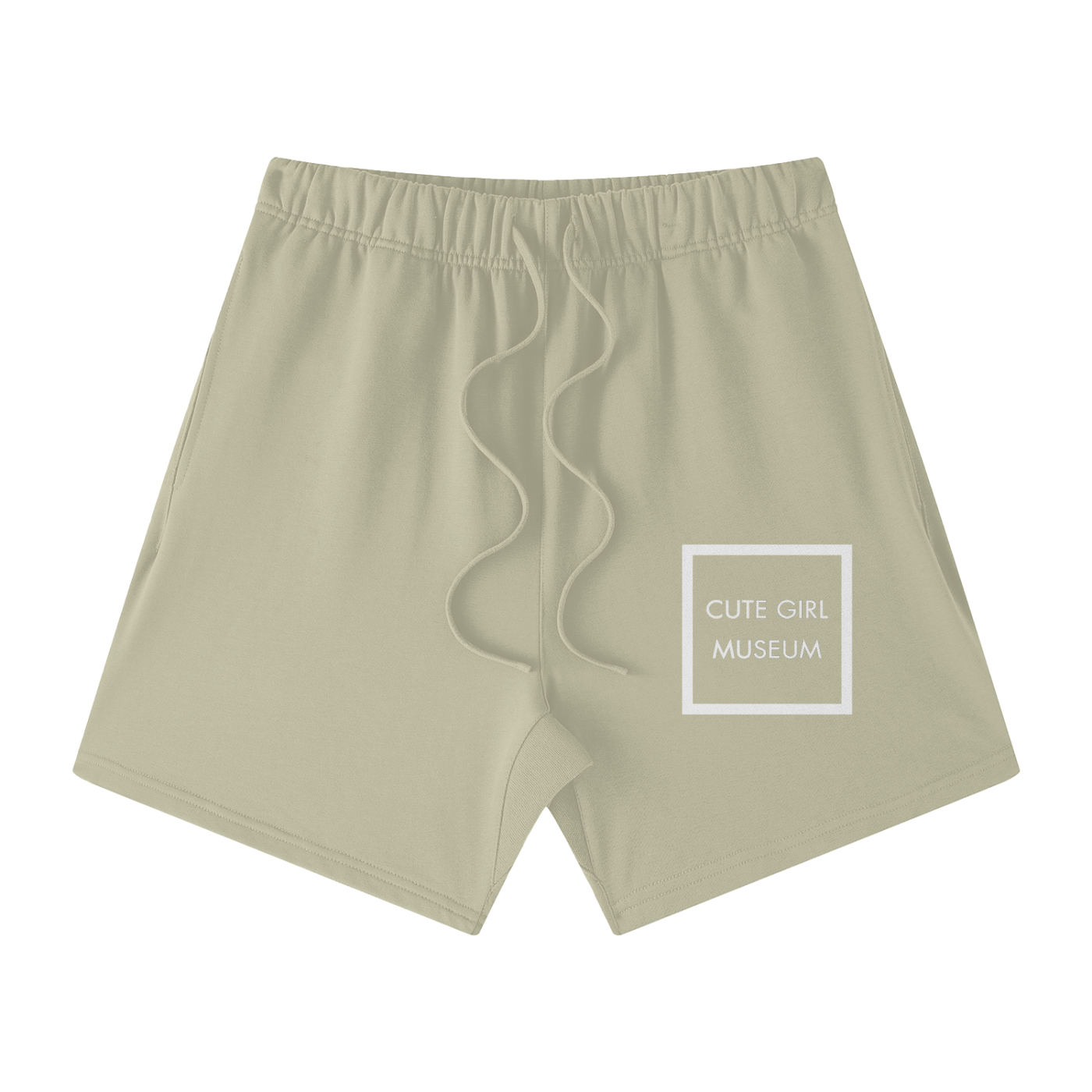CGM Cute Girl Box Logo Earth Tone Cotton Shorts