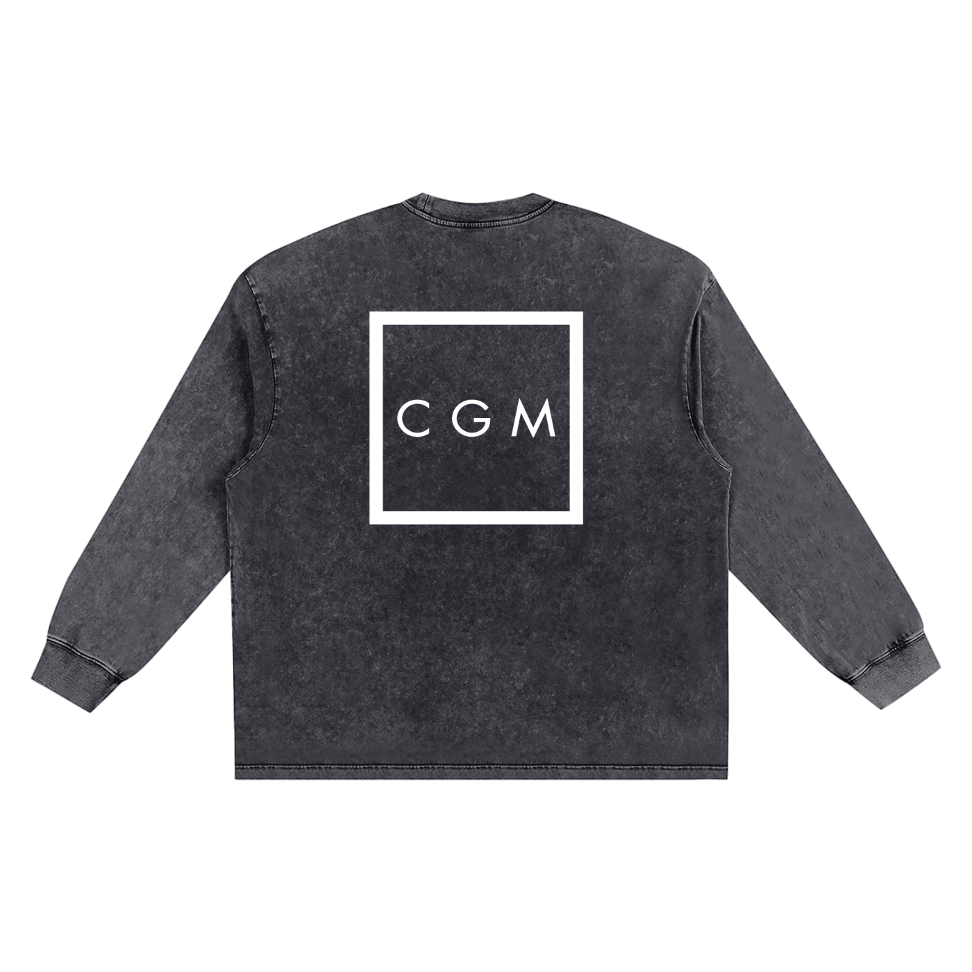 CGM Left Chest Logo Snow Washed Oversize Long Sleeve Tee