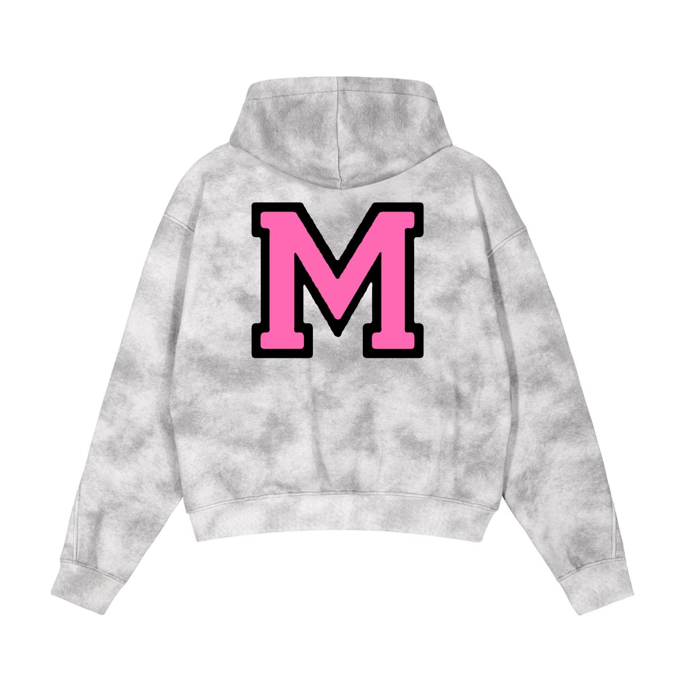 CGM Varsity Letter Dirty Washed Boxy Zip-up Fleece Hoodie