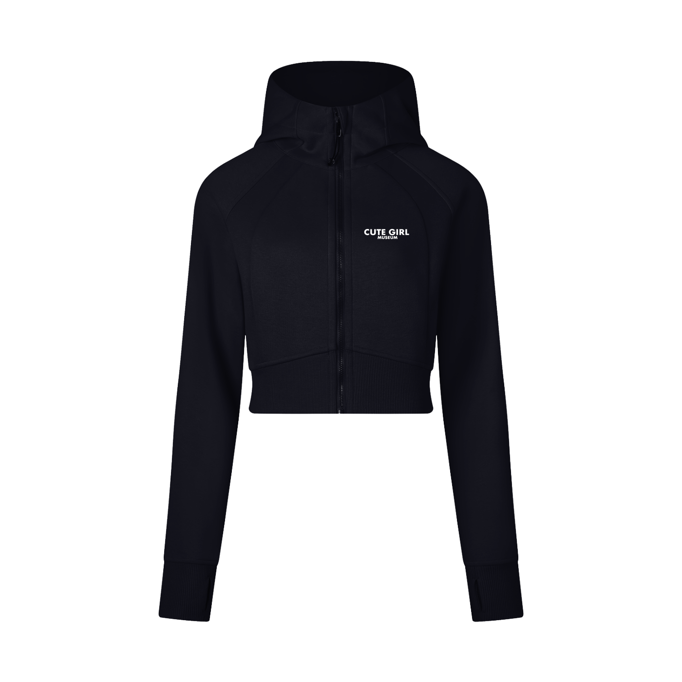CGM Cute Girl Logo Cropped Zip-Through Hoodie