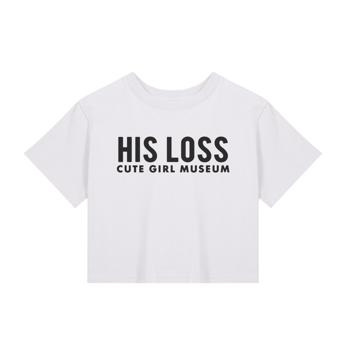 CGM His Loss Baby Tee White