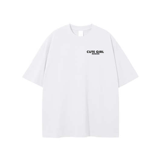 CGM Left Chest Logo Get Cute Tee White