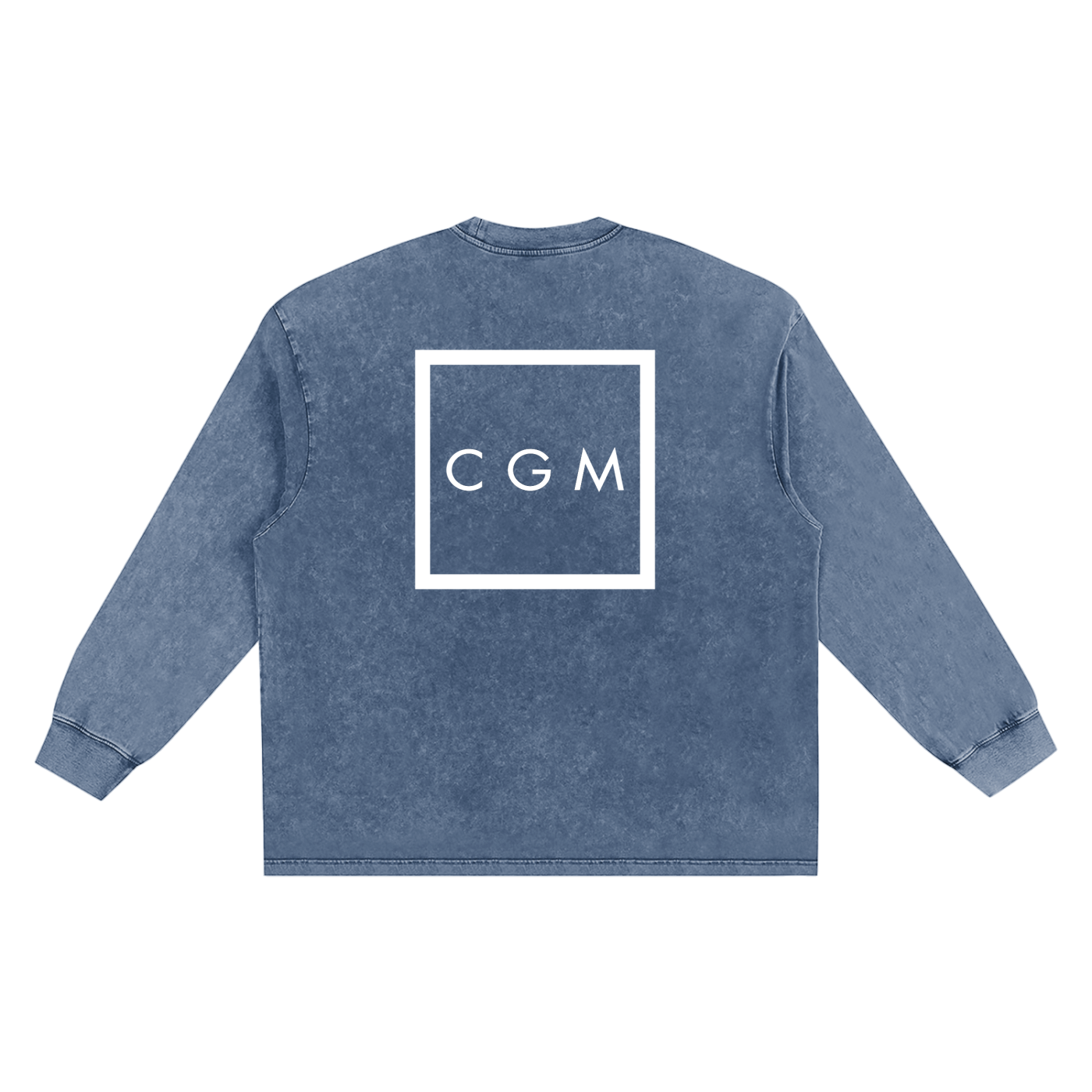CGM Left Chest Logo Snow Washed Oversize Long Sleeve Tee