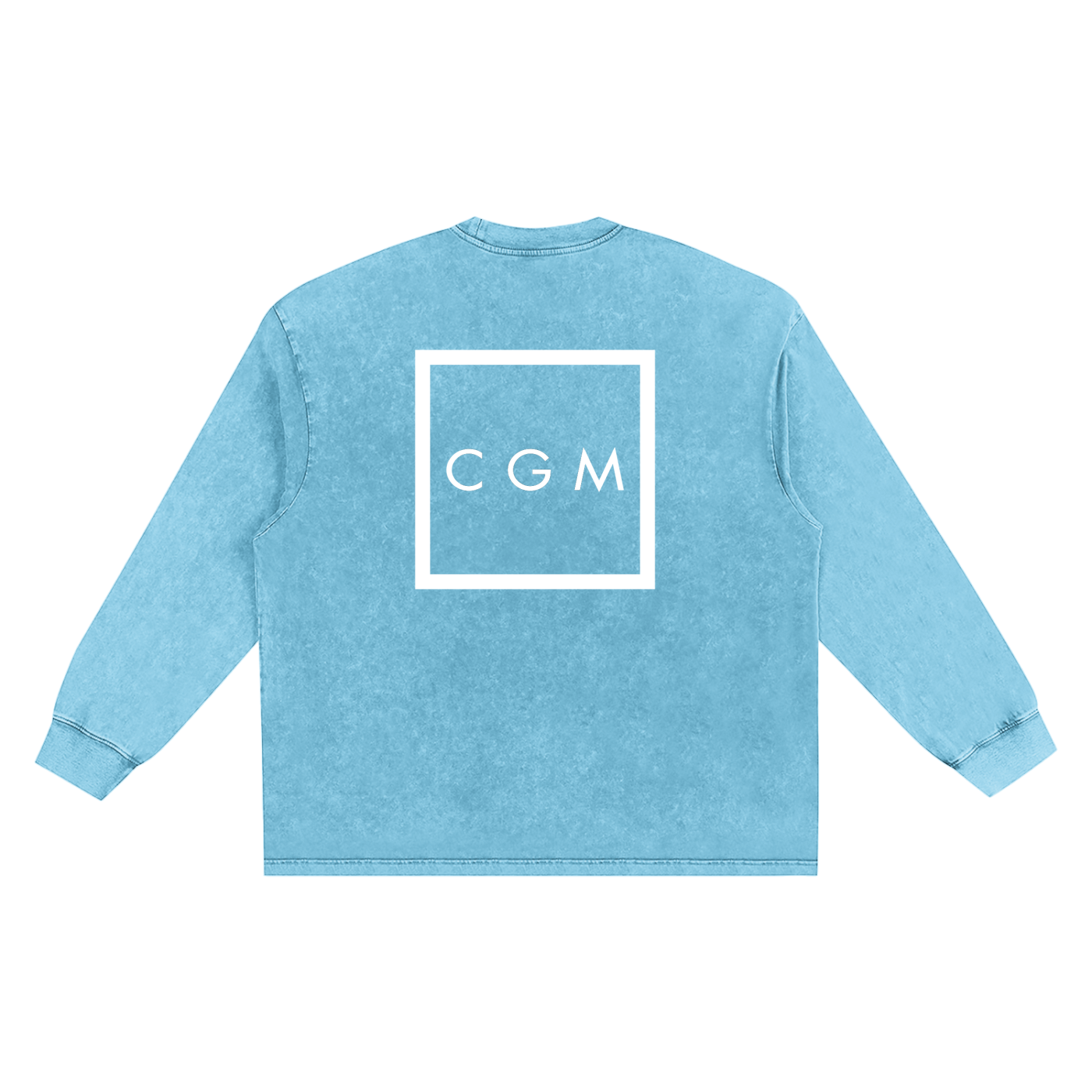 CGM Left Chest Logo Snow Washed Oversize Long Sleeve Tee