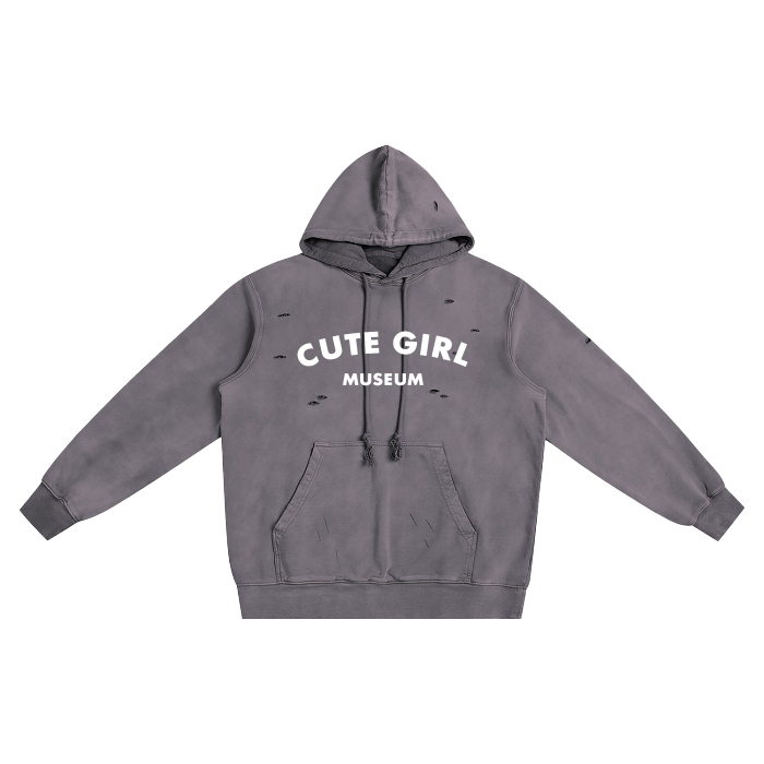 Heavyweight Pure Cotton Hand-Frayed Monkey Washed Hoodie