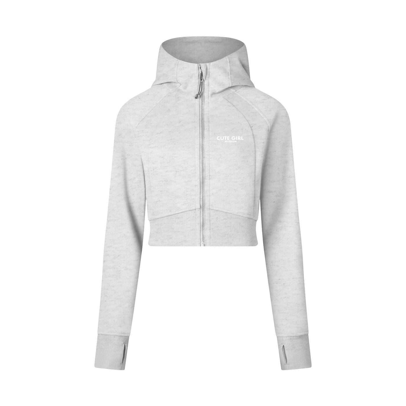 CGM Cute Girl Logo Cropped Zip-Through Hoodie