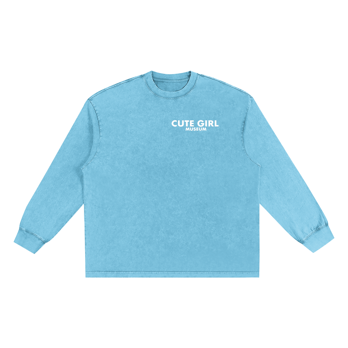 CGM Left Chest Logo Snow Washed Oversize Long Sleeve Tee