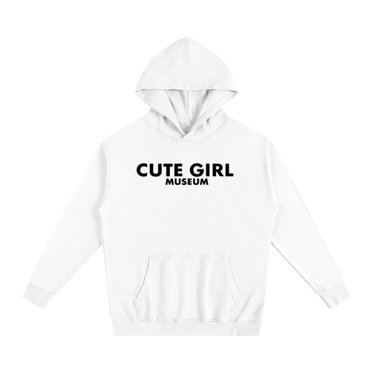 CGM Cute Girl Logo Oversized Essential Hoodie White