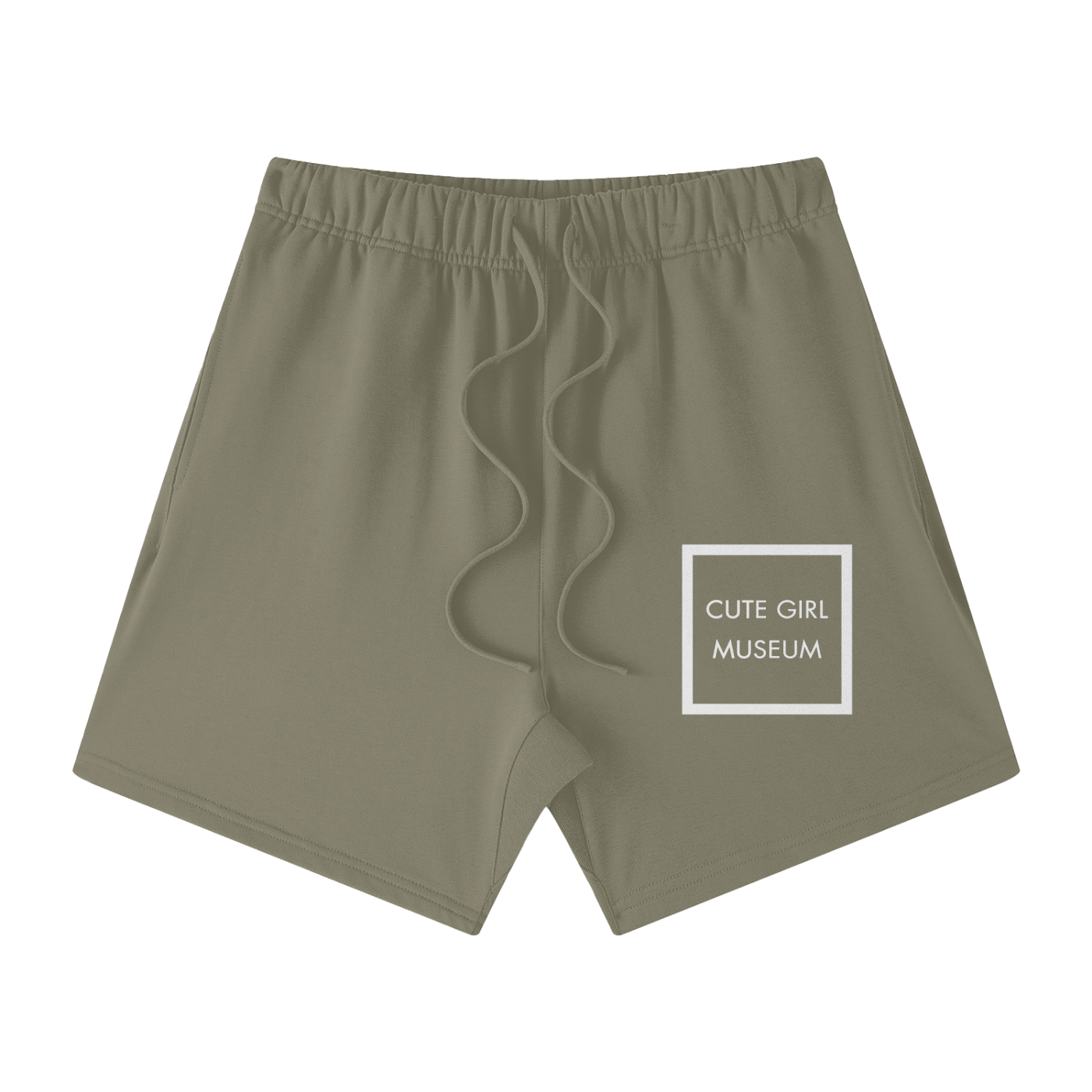 CGM Cute Girl Box Logo Earth Tone Cotton Shorts