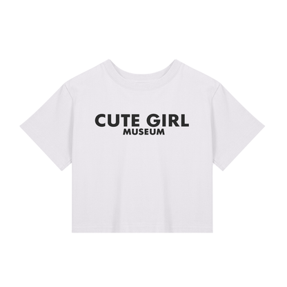 CGM Cute Girl Logo Baby Tee White