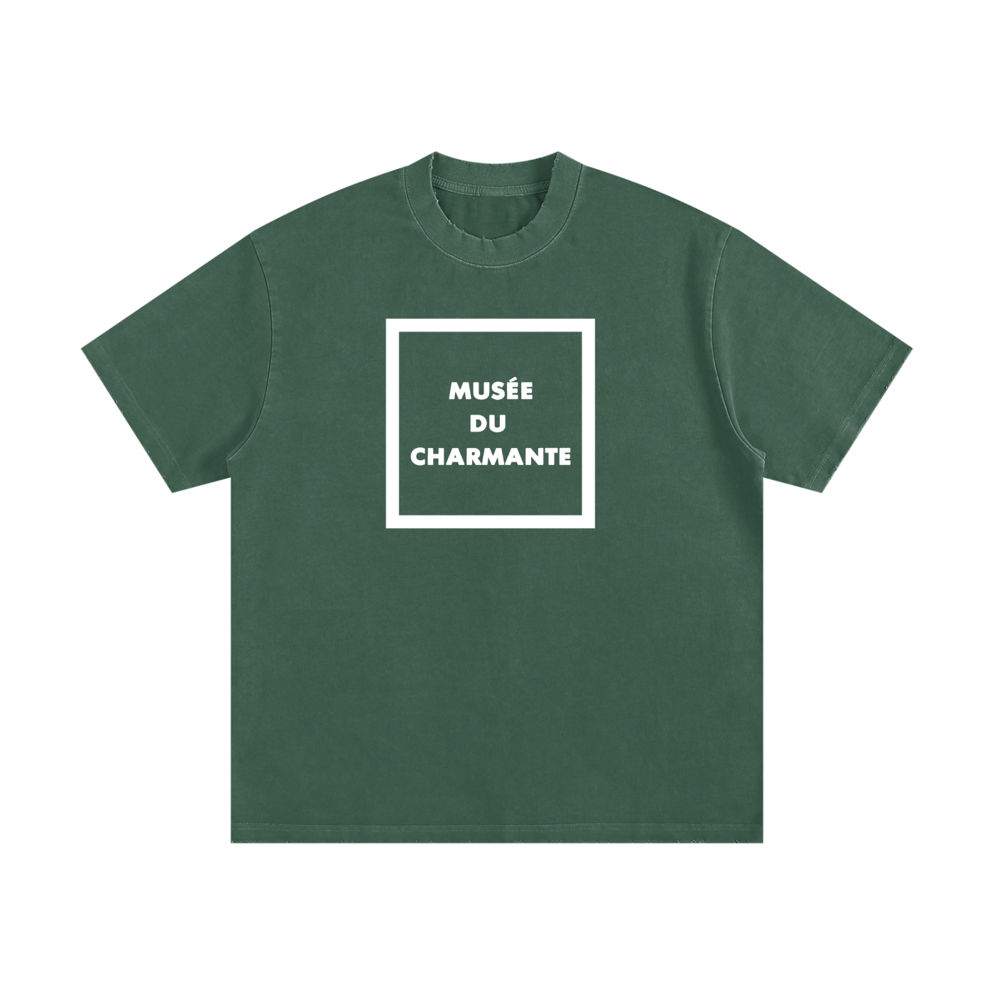 Charmante Box Heavyweight Vintage Washed Frayed Tee