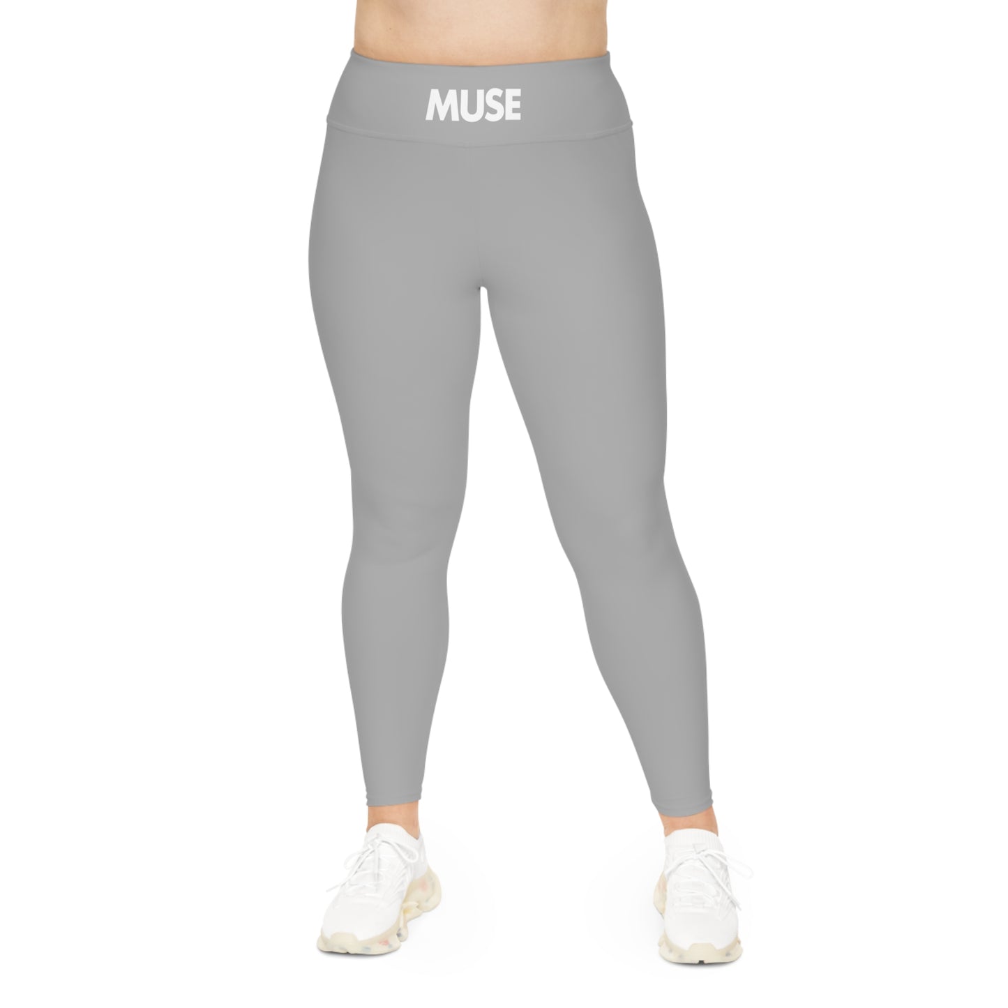 CGM Muse High Waisted Plus Size Leggings (Light Gray)