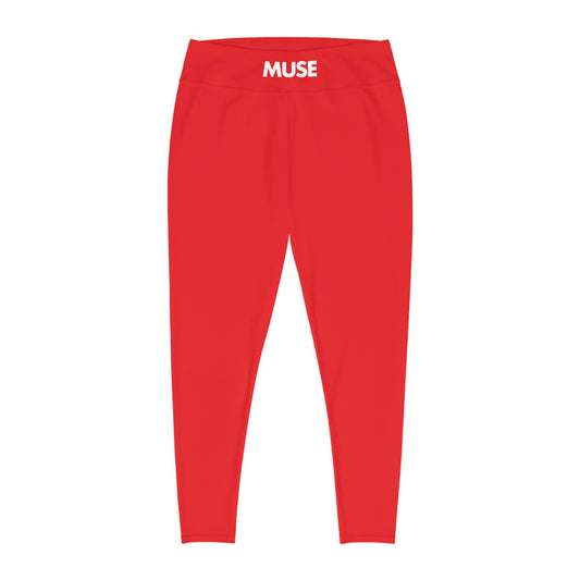 CGM Muse High Waisted Plus Size Leggings (Red)