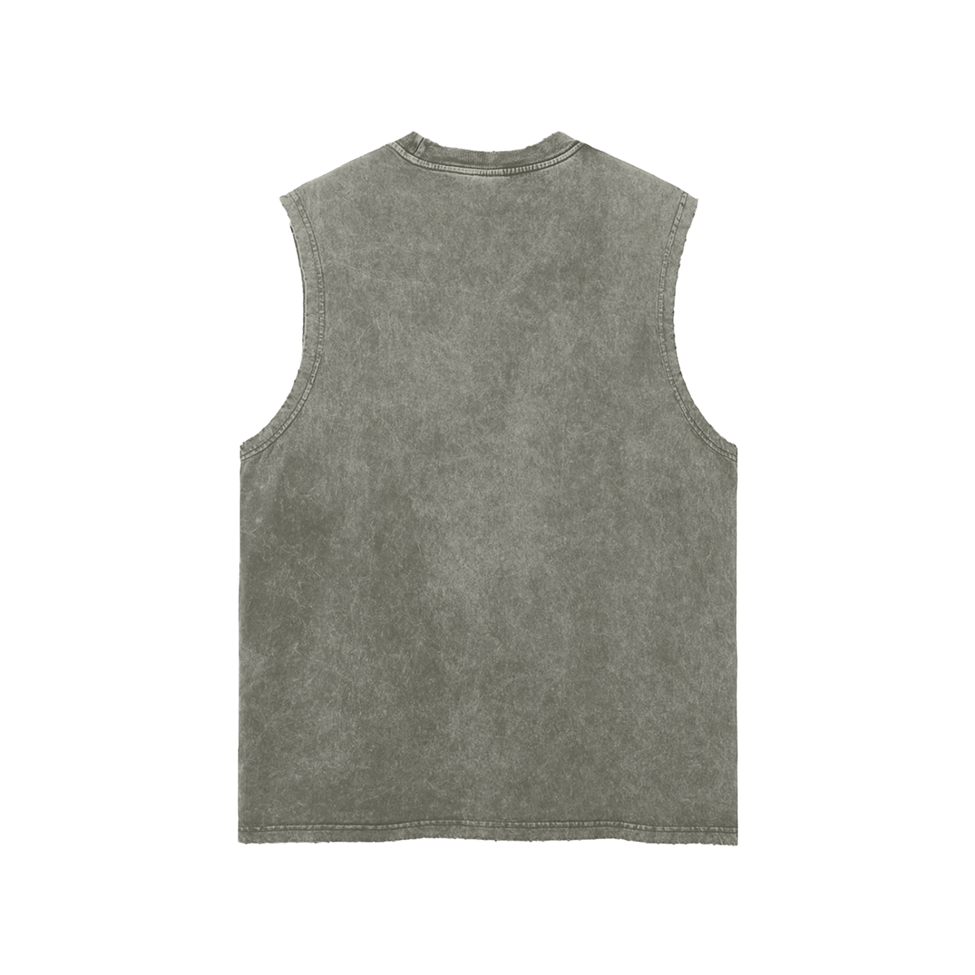 CGM Cute girl Logo Snow Washed Frayed Hem Tank Top