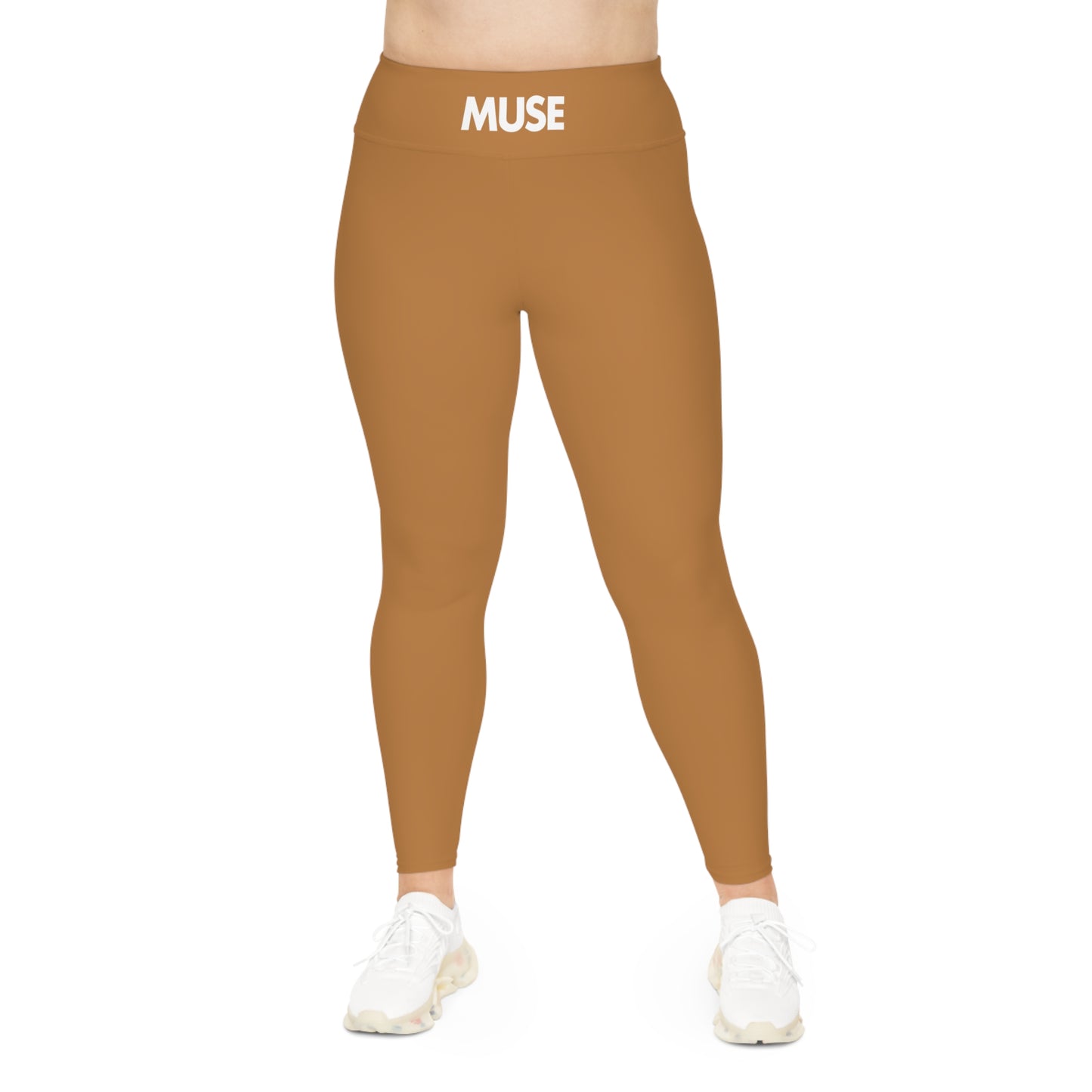 CGM Muse High Waisted Plus Size Leggings (Light Brown)