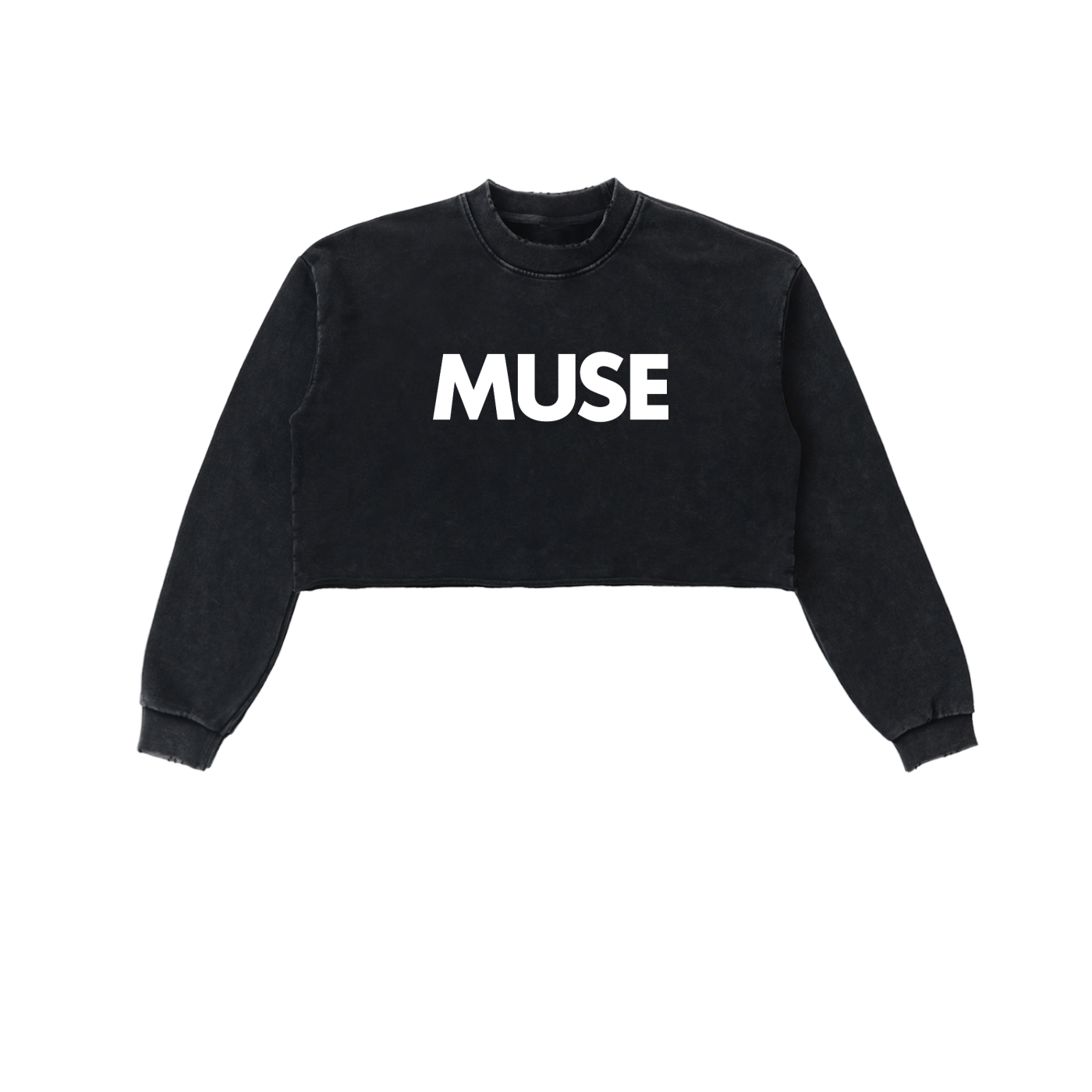 CGM Muse Raw Edge Cropped Sweatshirt