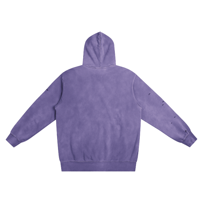 Heavyweight Pure Cotton Hand-Frayed Monkey Washed Hoodie