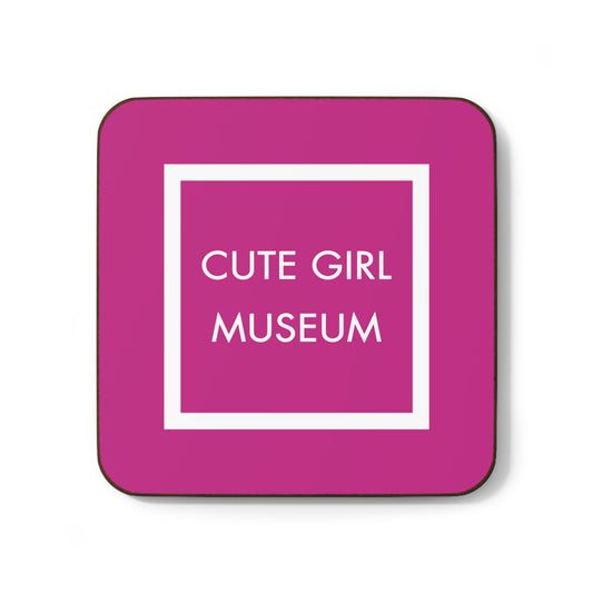 CGM Cute Girl Box Logo Pink Hardboard Back Coaster