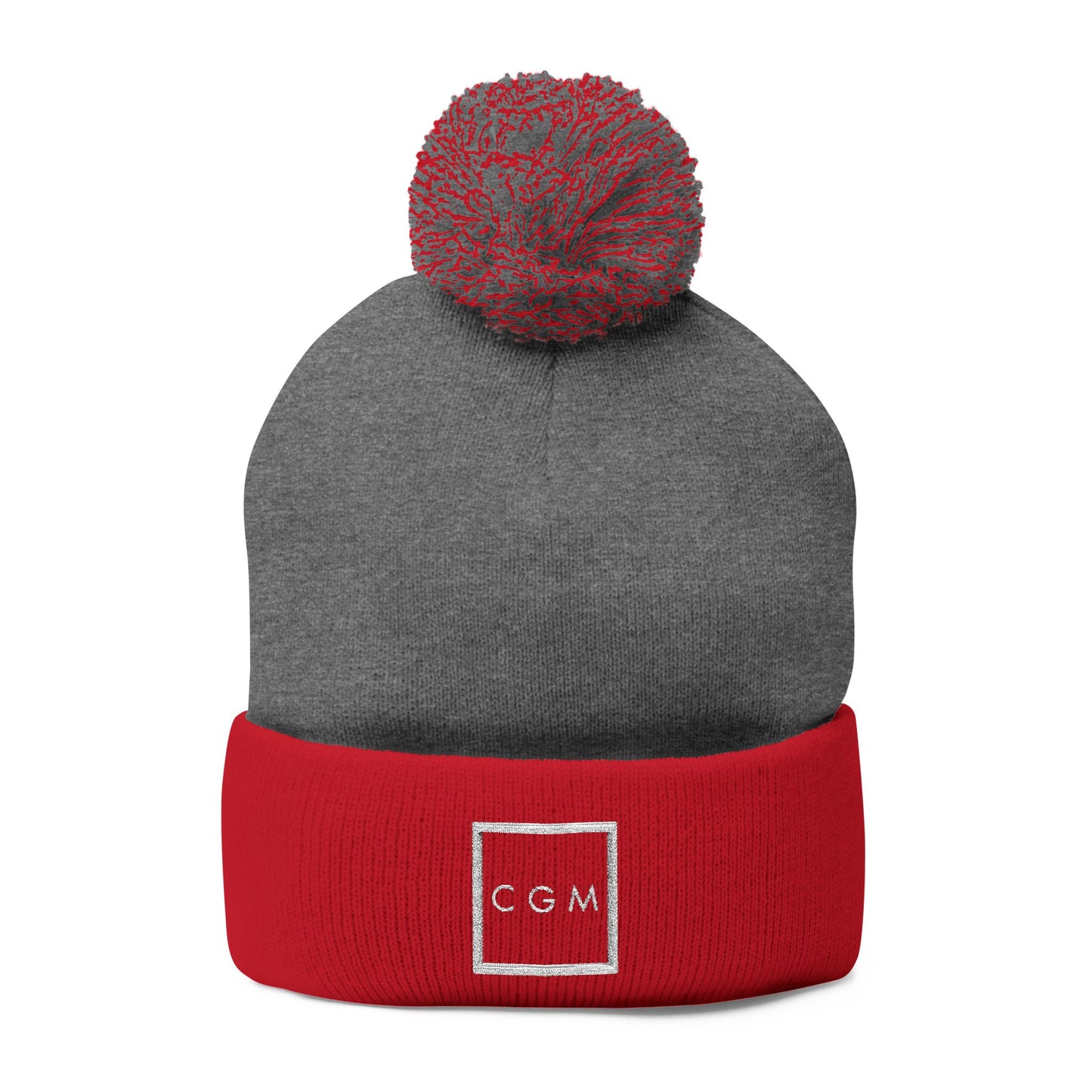CGM Embroidered Pom-Pom Knit Cap