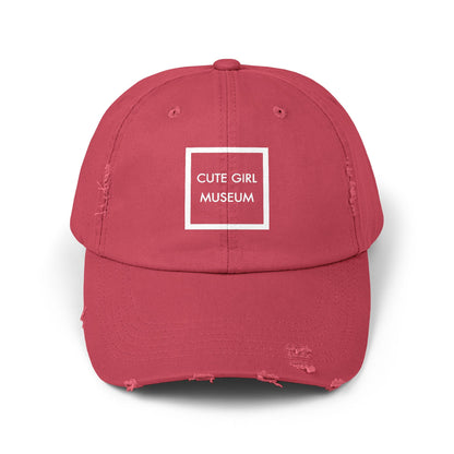 CGM Cute Girl Box Logo Distressed Cap