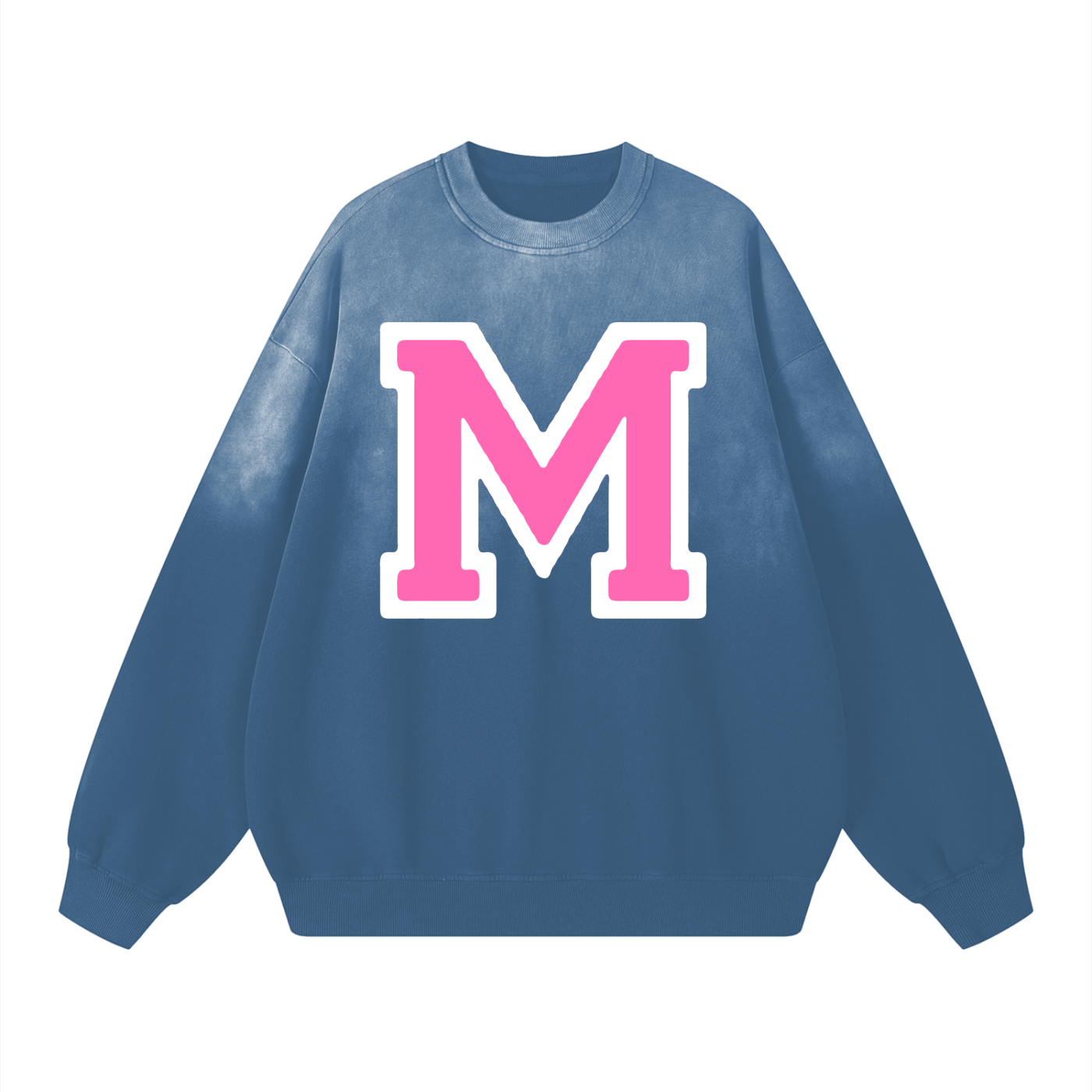 CGM Cute Girl Varsity Letter Handcrafted Monkey Wash Sweatshirt