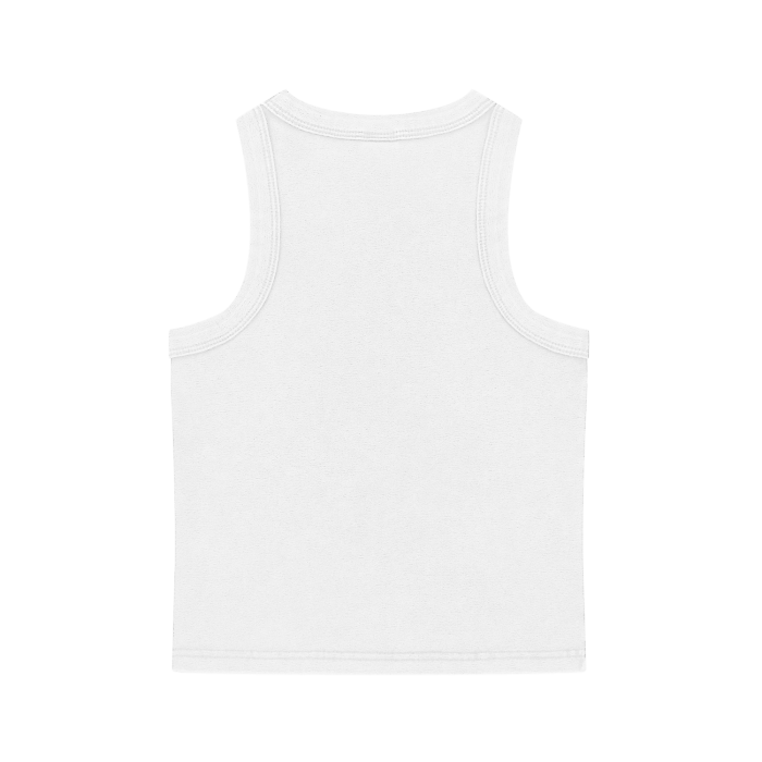 CGM Initials Box Logo Snow Washed Tank Top White