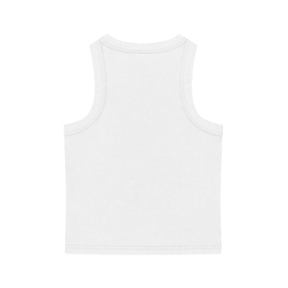 CGM Initials Box Logo Snow Washed Tank Top White