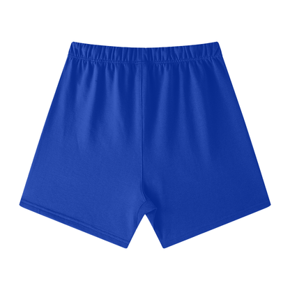 CGM Cute Girl Box Logo Earth Tone Cotton Shorts White