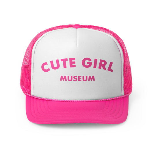 CGM Cute Girl Museum Pink Arch Logo Trucker Cap