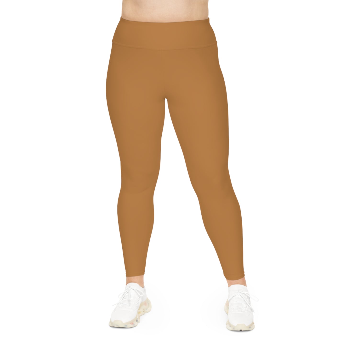 CGM High Waisted Plus Size Leggings (Light Brown)
