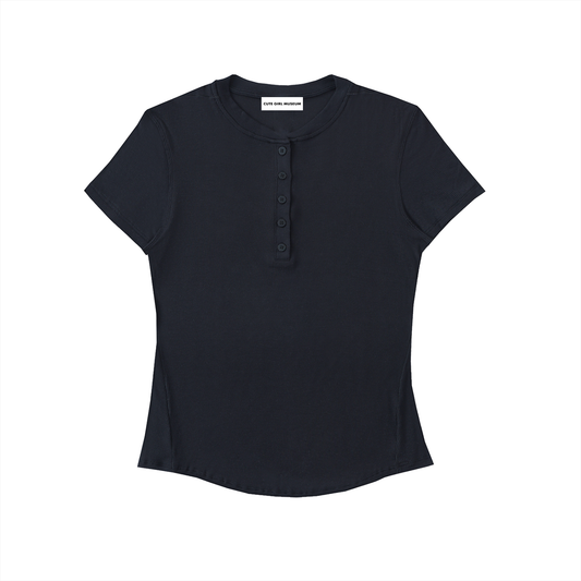 CGM Short Sleeve Contour Henley Shirt