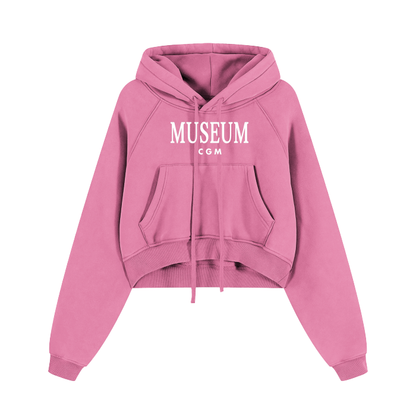 CGM Museum Logo Snow Washed Cropped Hoodie