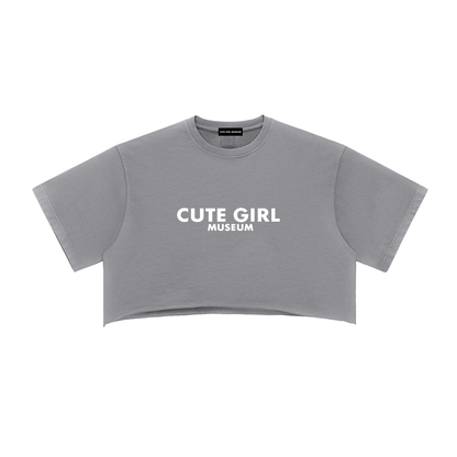 Snow Washed Raw Edge Crop Top