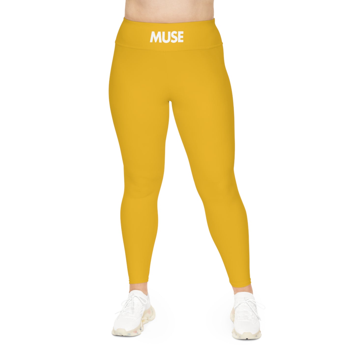 CGM Muse High Waisted Plus Size Leggings (Yellow)